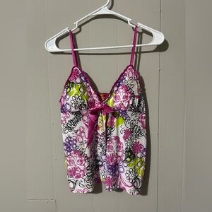 Jenni by Jennifer Moore Pink and Green Floral Camisole